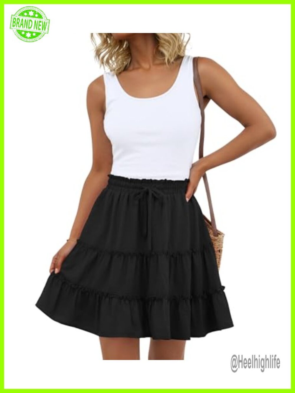 Flowy High Waisted Ruffle Tiered Mini Skirt